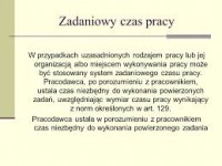 zadaniowy czas pracy